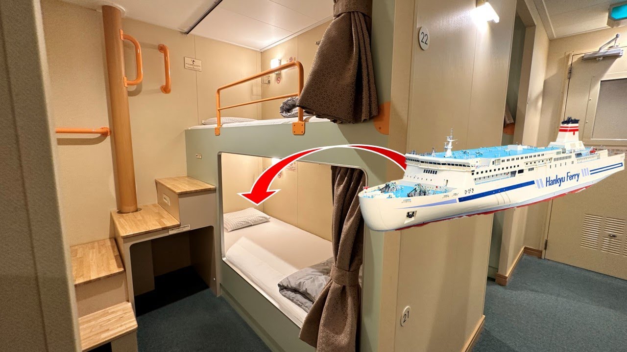 【泉大津港⇒新門司港🚢阪九フェリーひびき】スタンダード洋室１６人部屋に１人での宿泊と奈良県法隆寺でプチ散歩🧳旅行Vlog【CC：字幕】