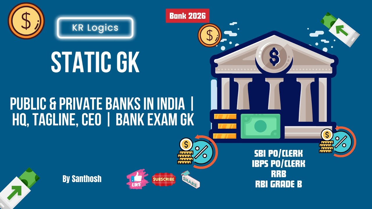 All Banks in India | Bank Headquarters, Taglines & CEOs | Banking GK 2025