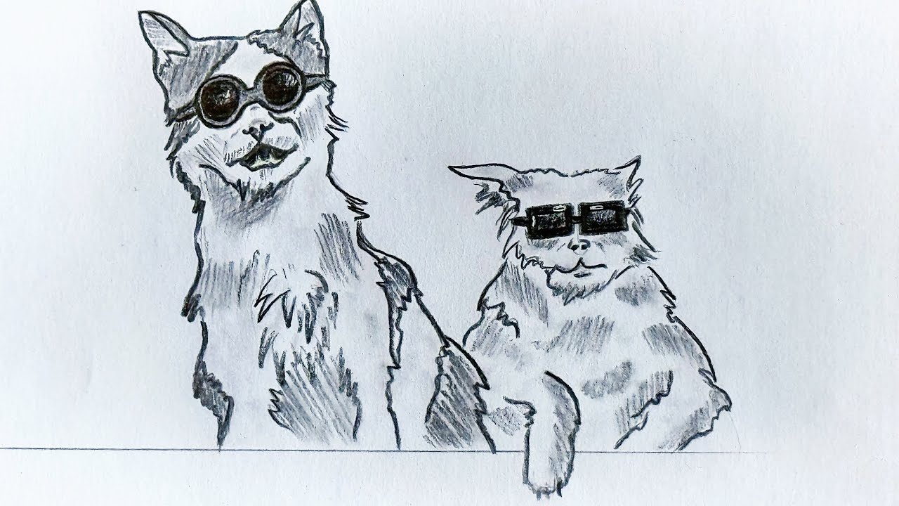How to Draw a Dog and a Cat Step by Step // A Dog & a Cat Sketch Tutorial//Pencil Art for Beginner