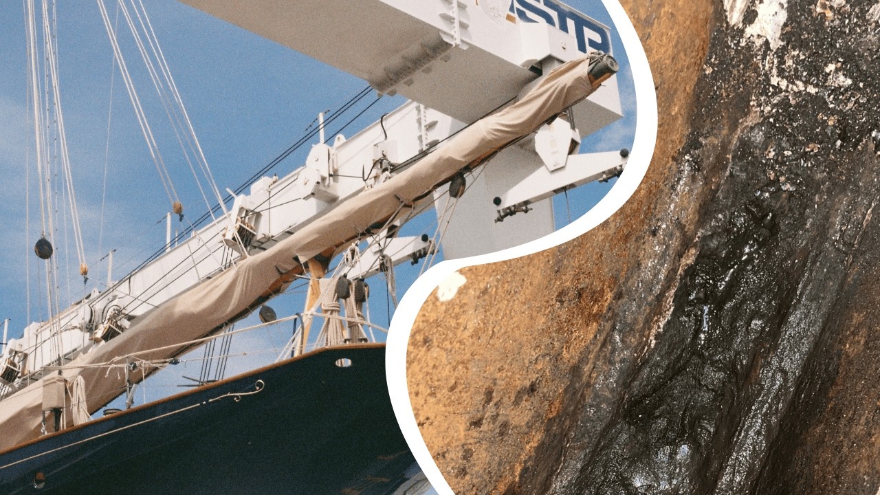 Restoring 111 year old sailboat hull in STP shipyard