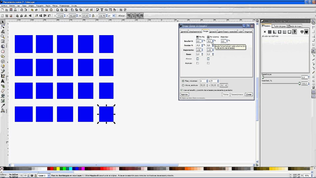 Curso Inkscape 19 - Crear clones en mosaico