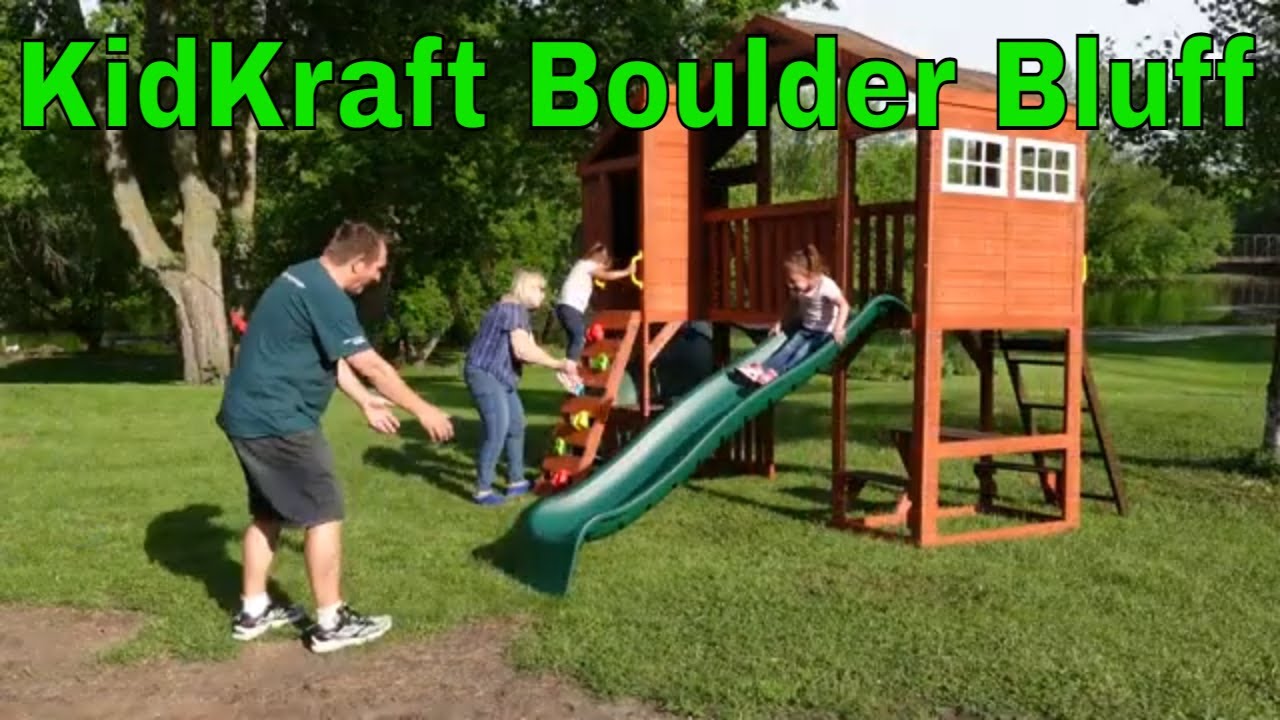 KidKraft Boulder Bluff Playground Assembly and Surprising Granddaughters! #kidkraft #playground
