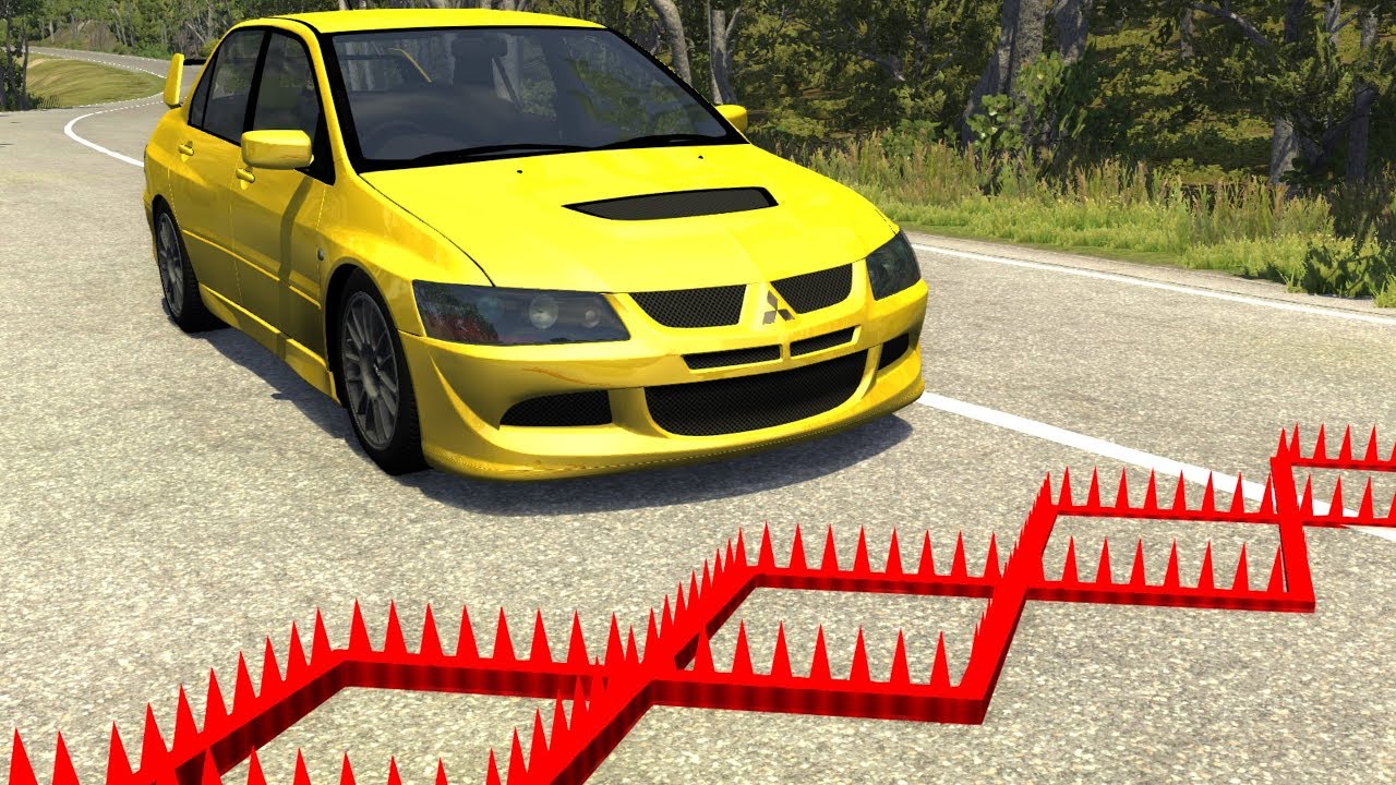 Spike Strip Multi-Vehicle Pileup Crashes #21 - BeamNG Drive Police Spike Strip Testing