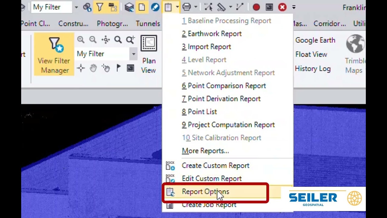 Trimble Business Center (TBC) v2024 - Floating and Docked Reports