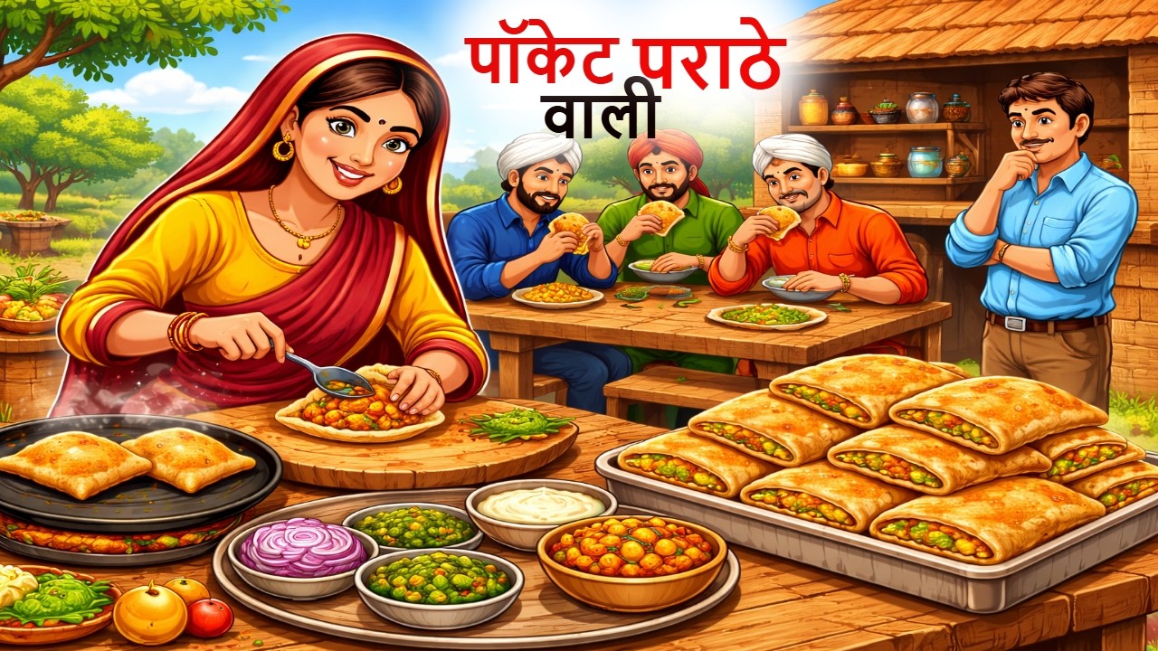 पॉकेट पराठे वाली | Hindi Story | Hindi Moral Stories New | Cartoon Story | Hindi Kahaniyan |