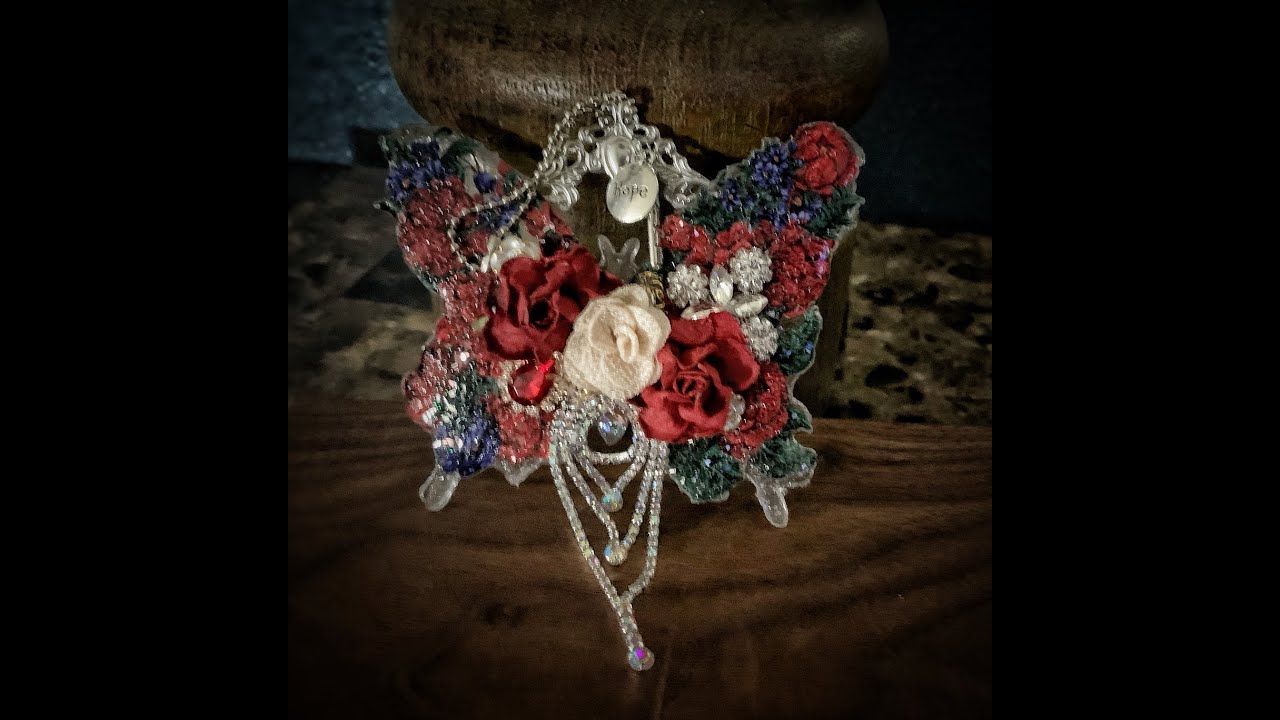 UV Resin Art!  Red and Clear Resin Butterfly