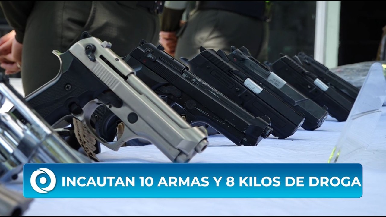 INCAUTAN 10 ARMAS Y 8 KILOS DE DROGA