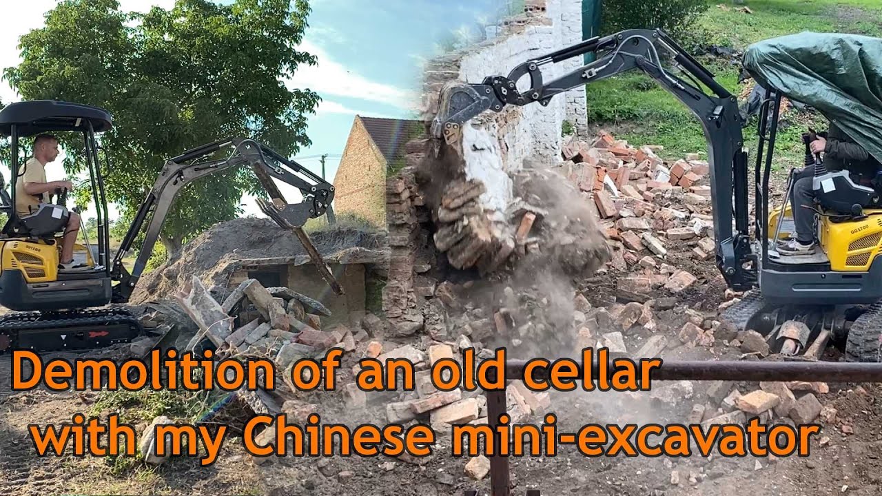 Demolition of an old cellar with my Chinese mini excavator