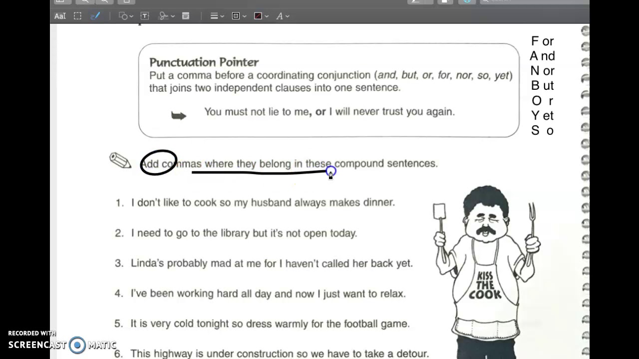 VIDEO DIRECTIONS - Commas 118 - Intro to FANBOYS