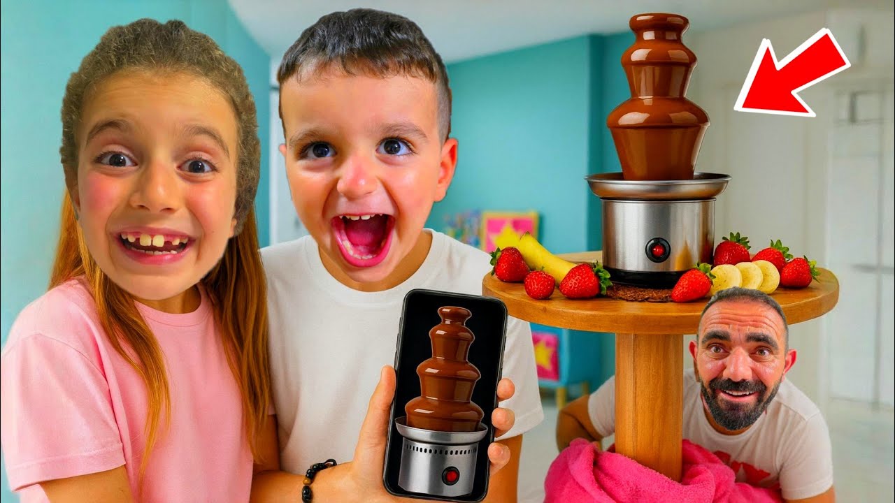 POYRAZ ELİF EVDE DEV &Ccedil;İKOLATA ŞELALESİ YAPTI!!