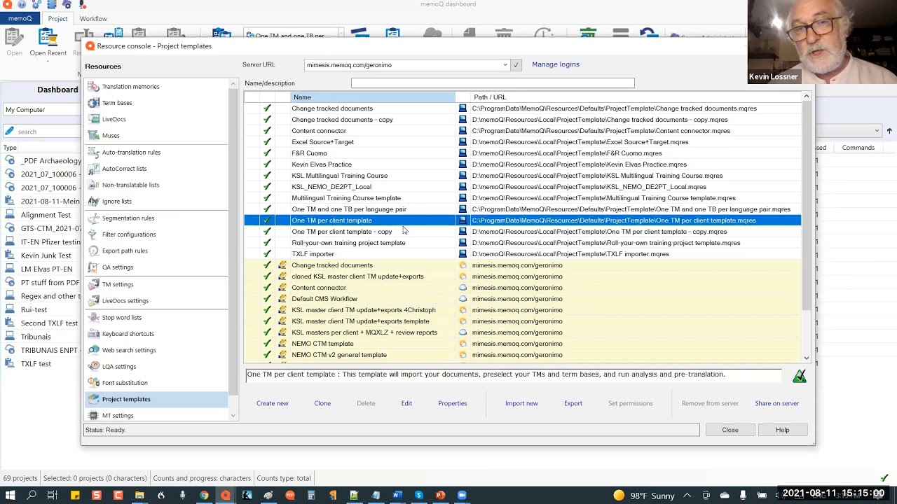 Getting started with memoQ templates