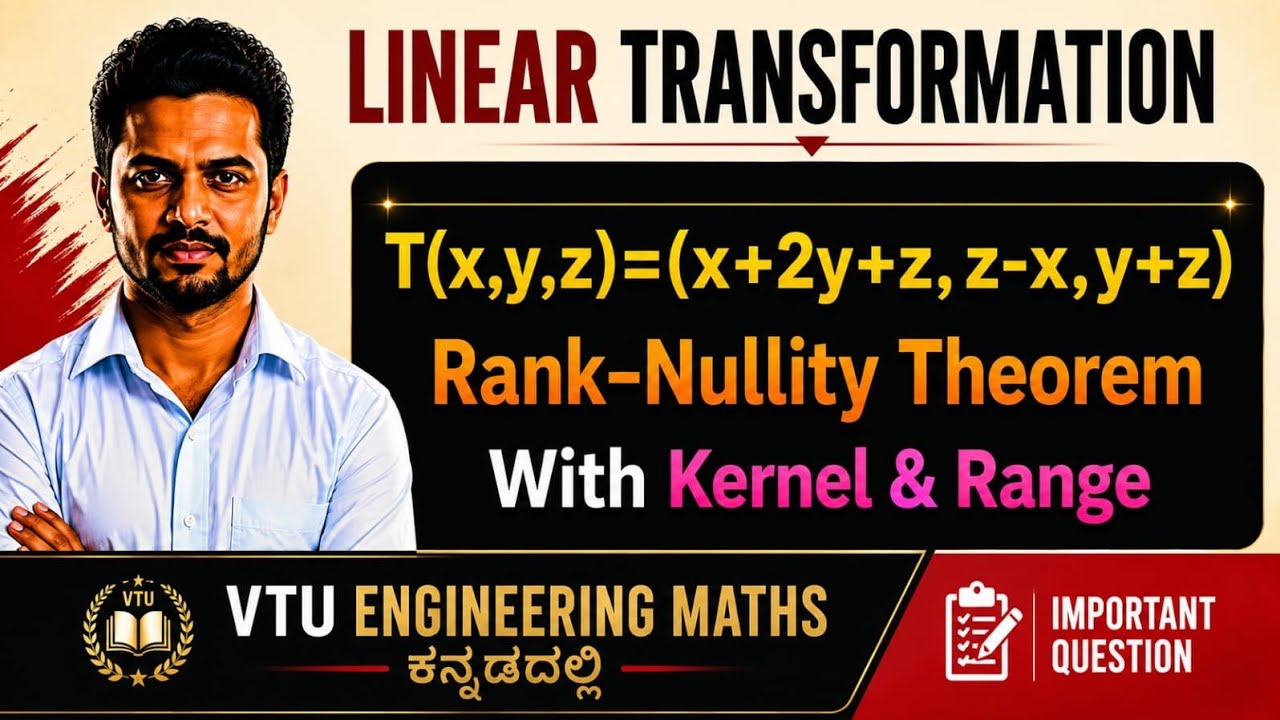Rank nullity theorem | Linear Transformation | Part 3