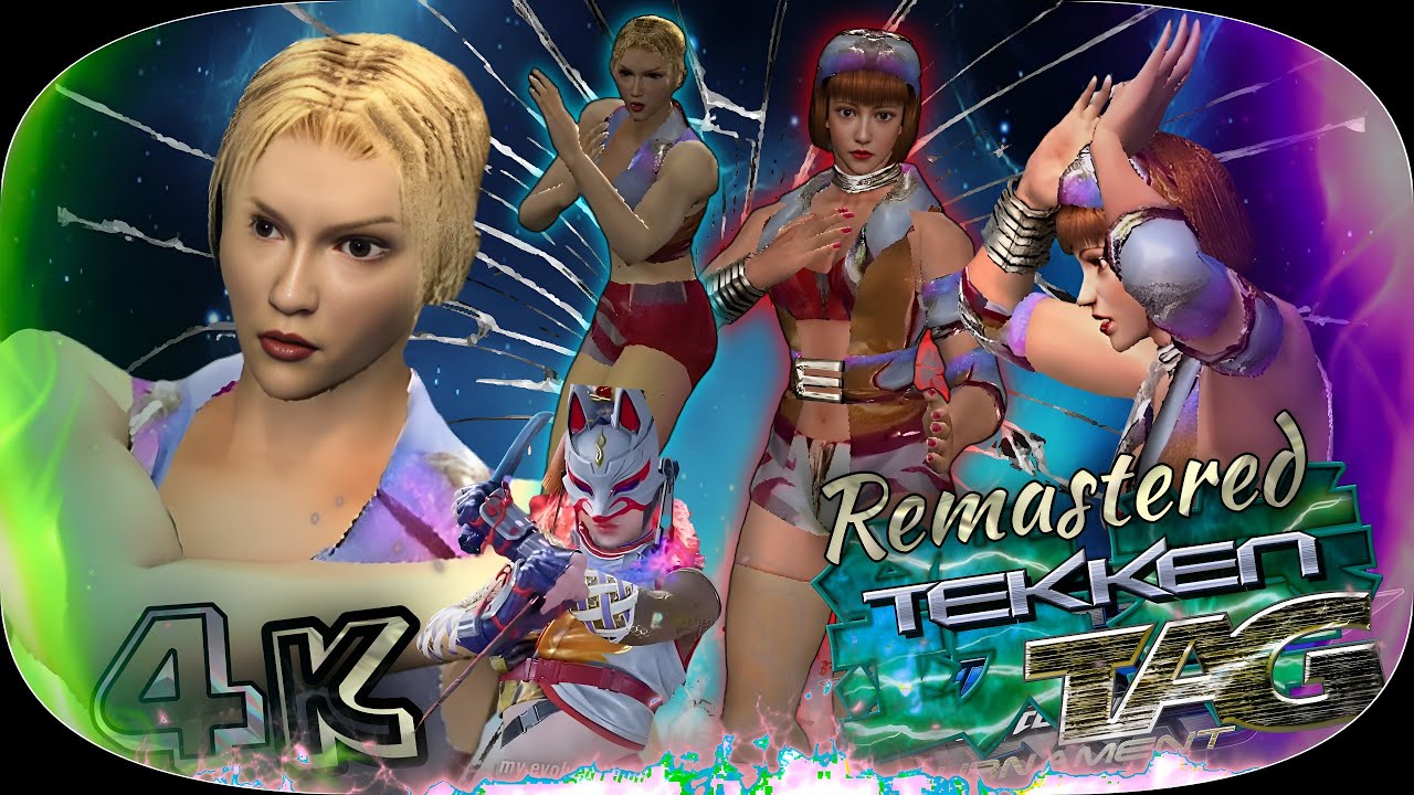 Anna & Nina ( Kunimitsu T8 style swap moves & voice ) Tekken Tag Remastered Hard UHD 4K 60 FPS 