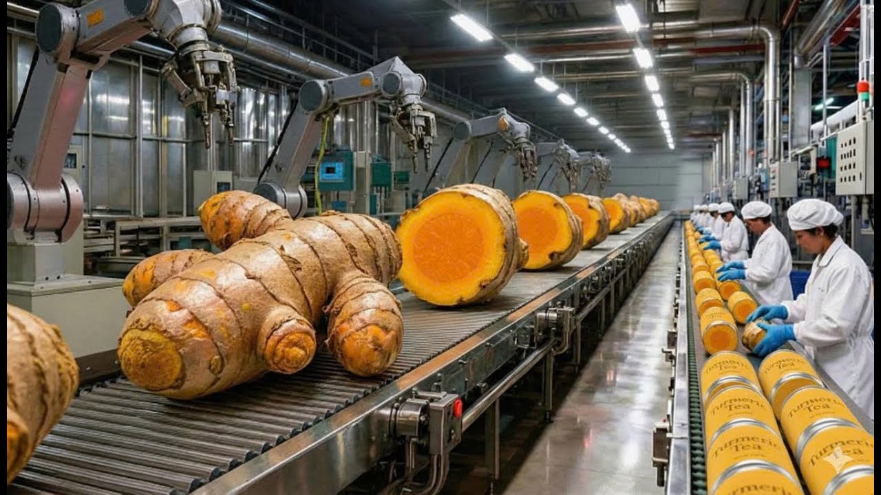 Inside the Factory: India’s Largest Turmeric Tea Factory — You’ve Never Seen Before (Full Process)