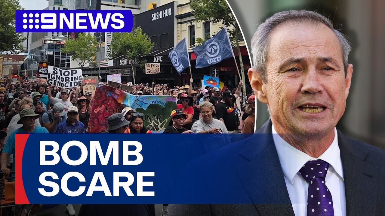 Homemade bomb thrown into crowd of thousands at Perth Invasion Day rally | 9 News Australia