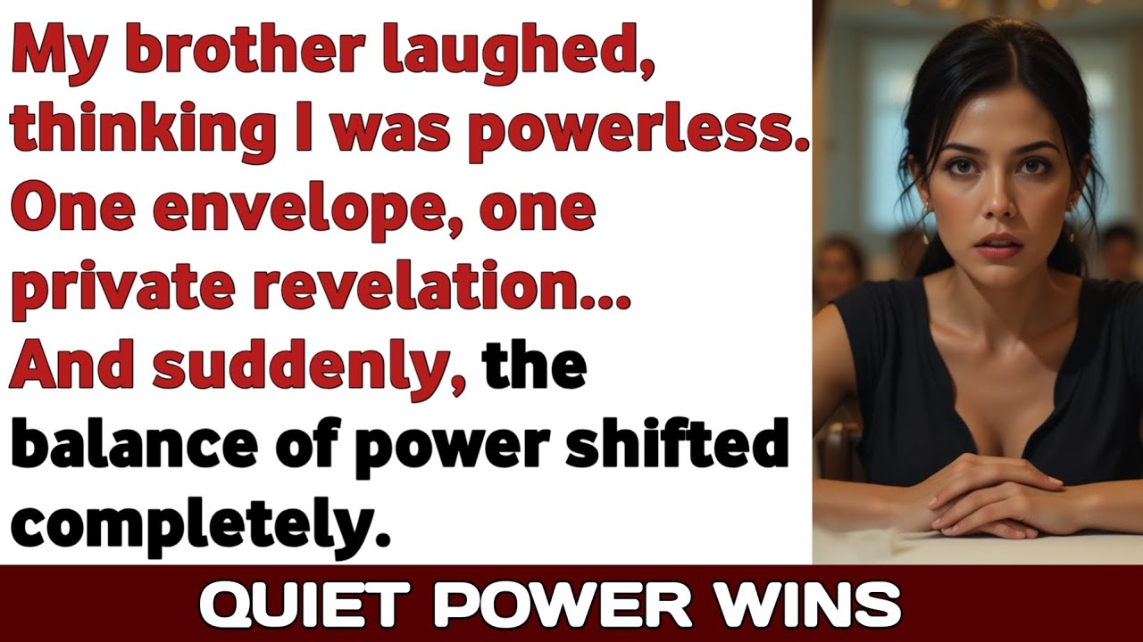 My Brother Laughed at Me During Dinner — One Envelope Changed Everything Before the Will Reading…