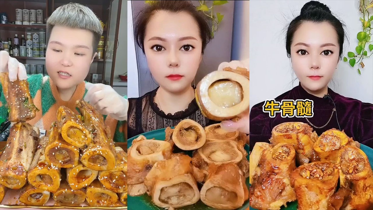 MUKBANG ASMR Eating roasted big bone marrow so yummy