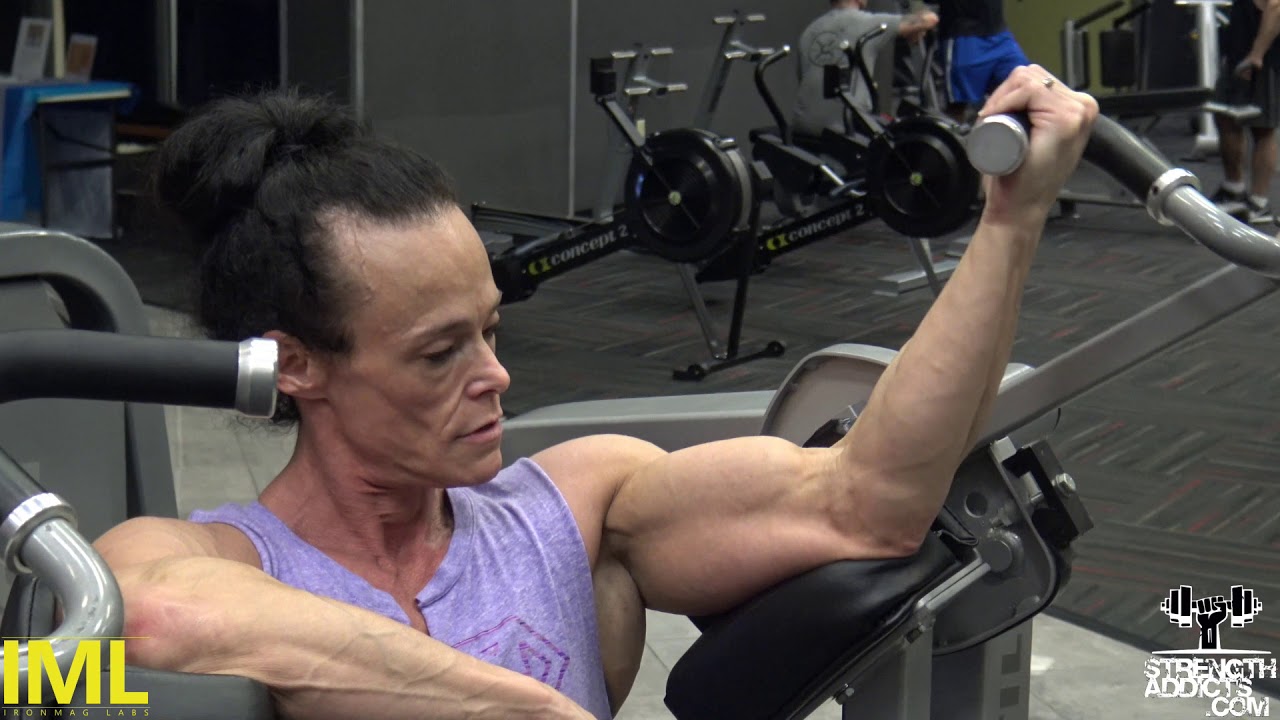 Training Arms with Female Bodybuilder DONNA WILLIAMS SALIB