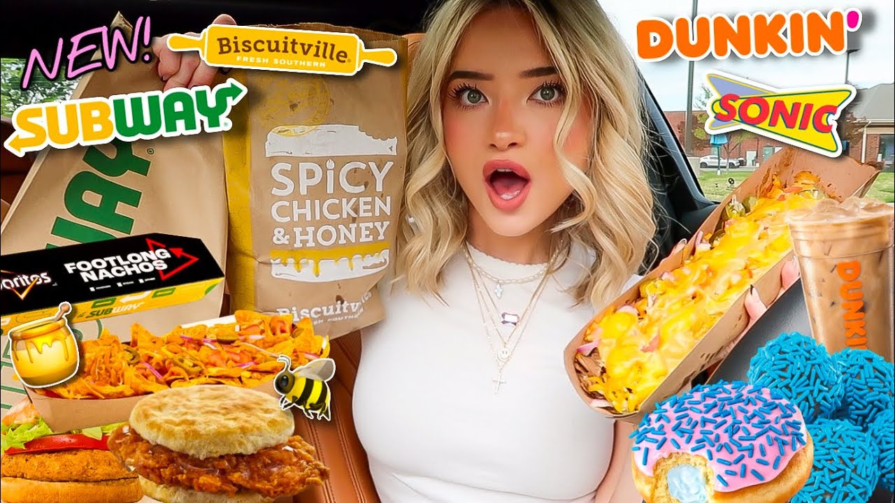 Eating NEW SPRING FAST FOOD ITEMS For 24 HOURS!!