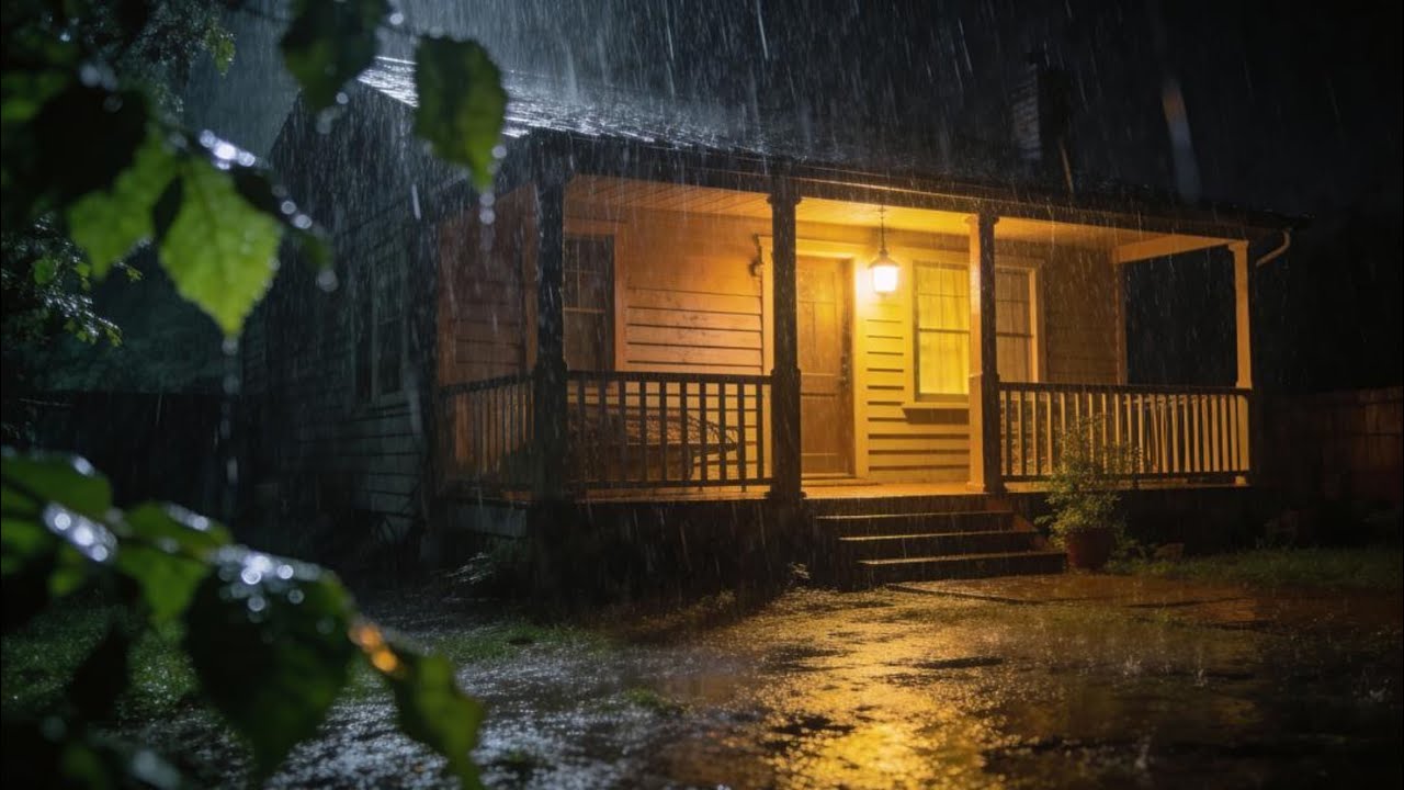 Dark Night Heavy Rain 🌙 Non-Stop Sounds for Sleeping