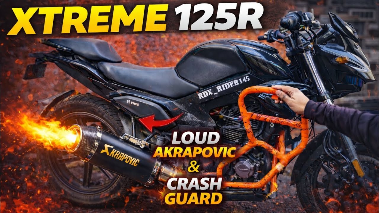 Xtreme 125R Exhaust Sound & Crash Guard Fiting Xtreme best exhaust sound xtreme 125R crash Guard fit