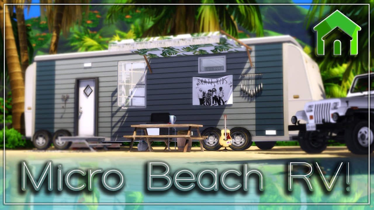 Micro Beach RV 🌴 | The Sims 4 Tiny Living Speed Build