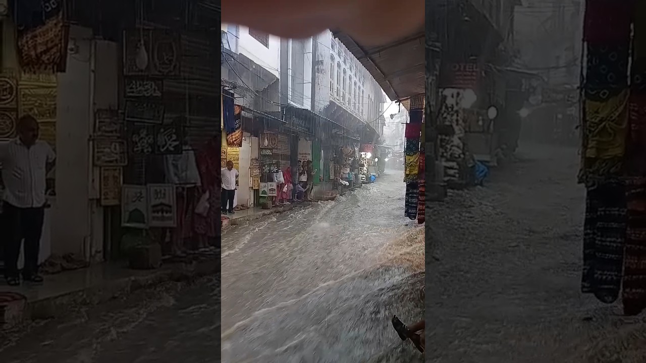 Today Ajmer Sharif Barish#ajmer #garibnawaz r.a #new #rain 🌧️☔