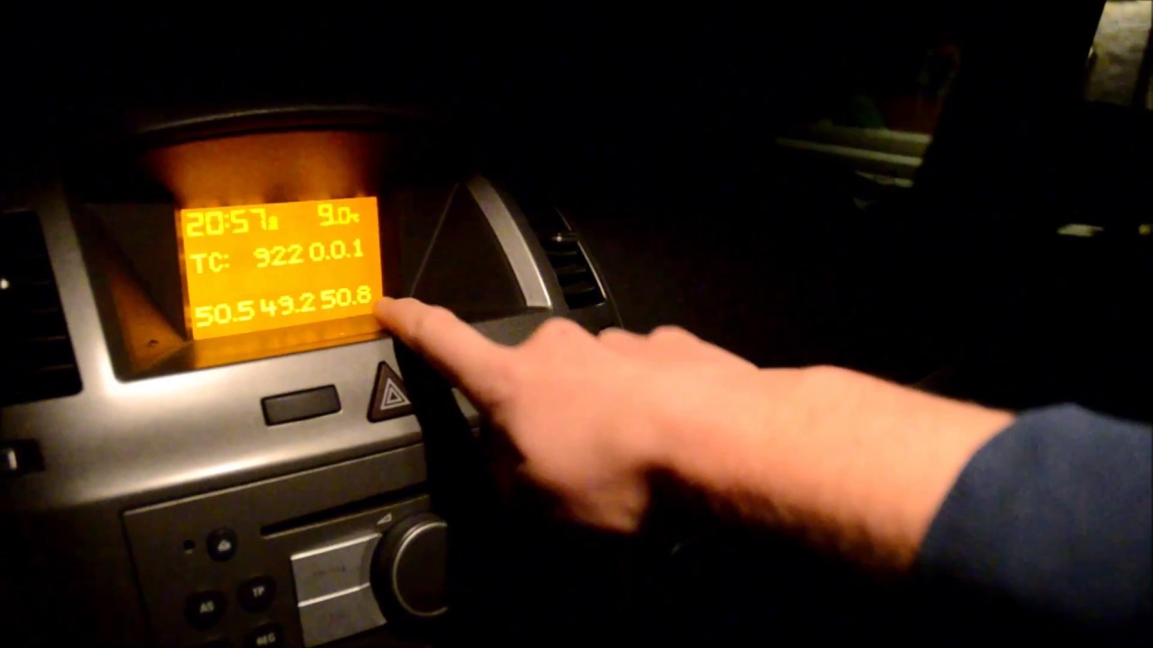 Geheimmenü Servicemenü Bordcomputer Opel Astra H / Opel Zafira B