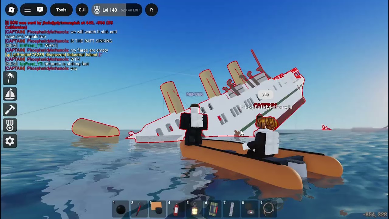 Playing Sail and sink simulator with my friend