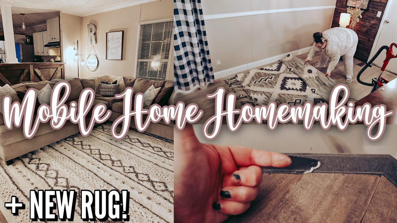 CLEAN & DECLUTTER WITH ME | day in the life full of mobile home homemaking | +NEW RUG!