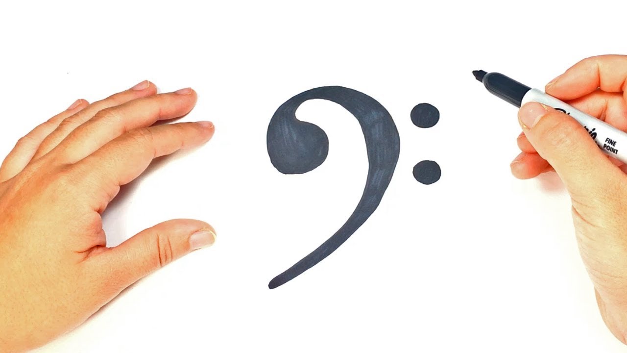 How to draw The Bass Clef Step by Step | Bass Clef Drawing Lesson