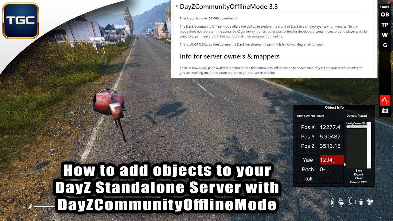 How to add objects to your DayZ Standalone Server with DayZCommunityOfflineMode
