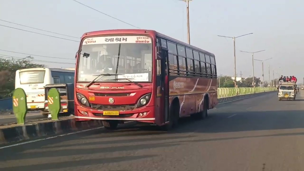 GSRTC Gujaranagari Ashok Leyland BS6 Bhuj-Ahmedabad-Dahegam 