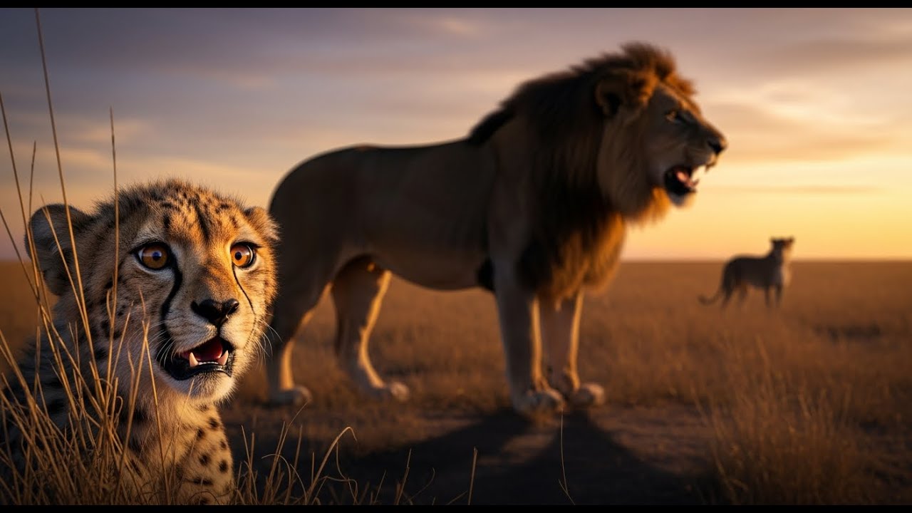 Survival Lesson: Kito Meets a Giant Pride Lion—Amani Teaches Him to Hide Safely and Keep Distance!
