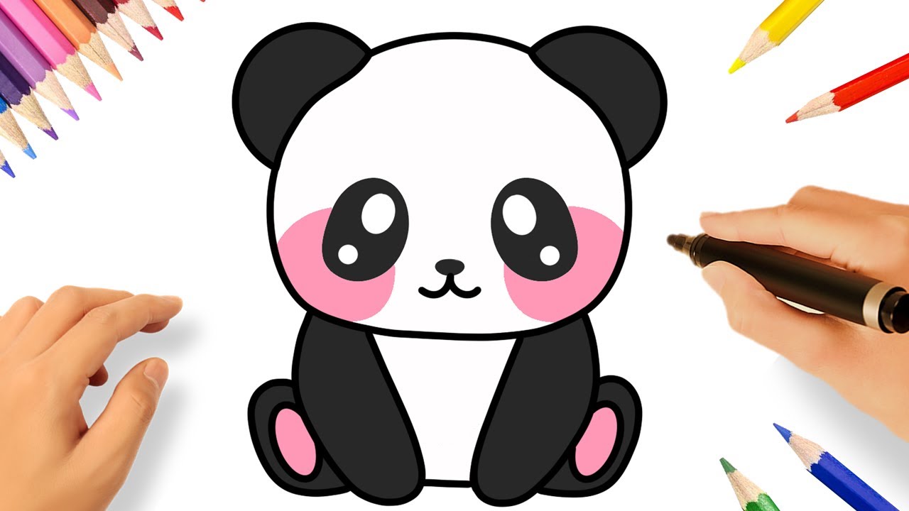 COMO DESENHAR UM PANDA KAWAII FÁCIL 🐼❤️