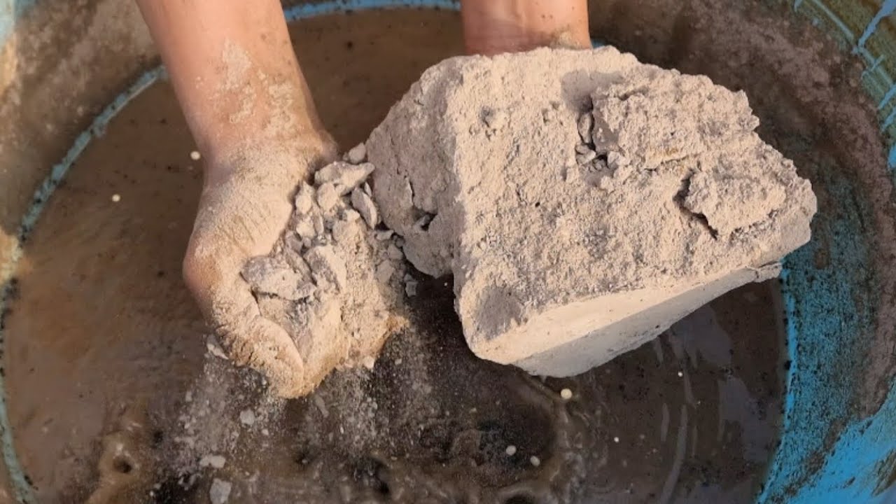 Pure Soft Clay Chunks Crumbling in Water Mouthwatering Creamy Texture #Crumbling 