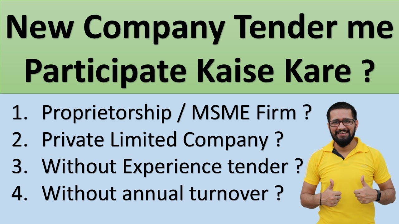How to Participate in Tenders as a New Company | How to Bid for Tenders as a New Company/Firm | R...