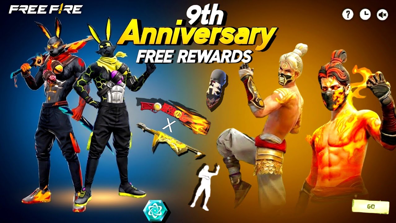 9Th Anniversary Event Free Rewards 🤯💥 | Golden Shade Bundle Return | free fire new event 