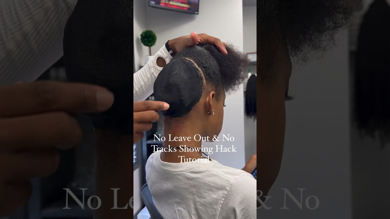 No leave out No tracks showing tutorial 🫶🏾 #quickweave #hairstyle #hairhacks