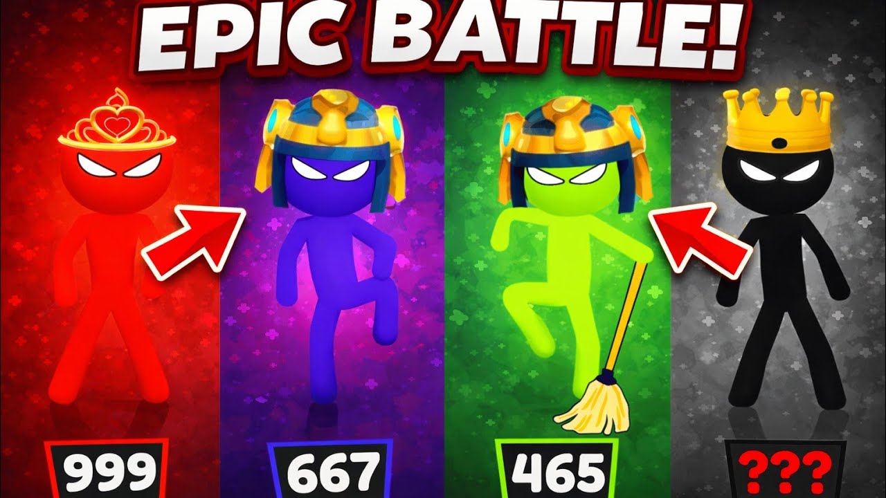 Stickman party - Tournament Mode 1234 Player random / Gameplay minigames