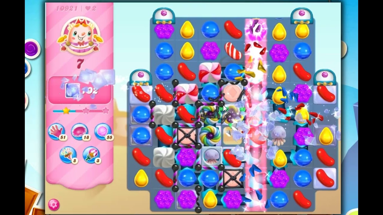Candy Crush Saga Level 10921 - 3 Stars, 22 Moves Completed