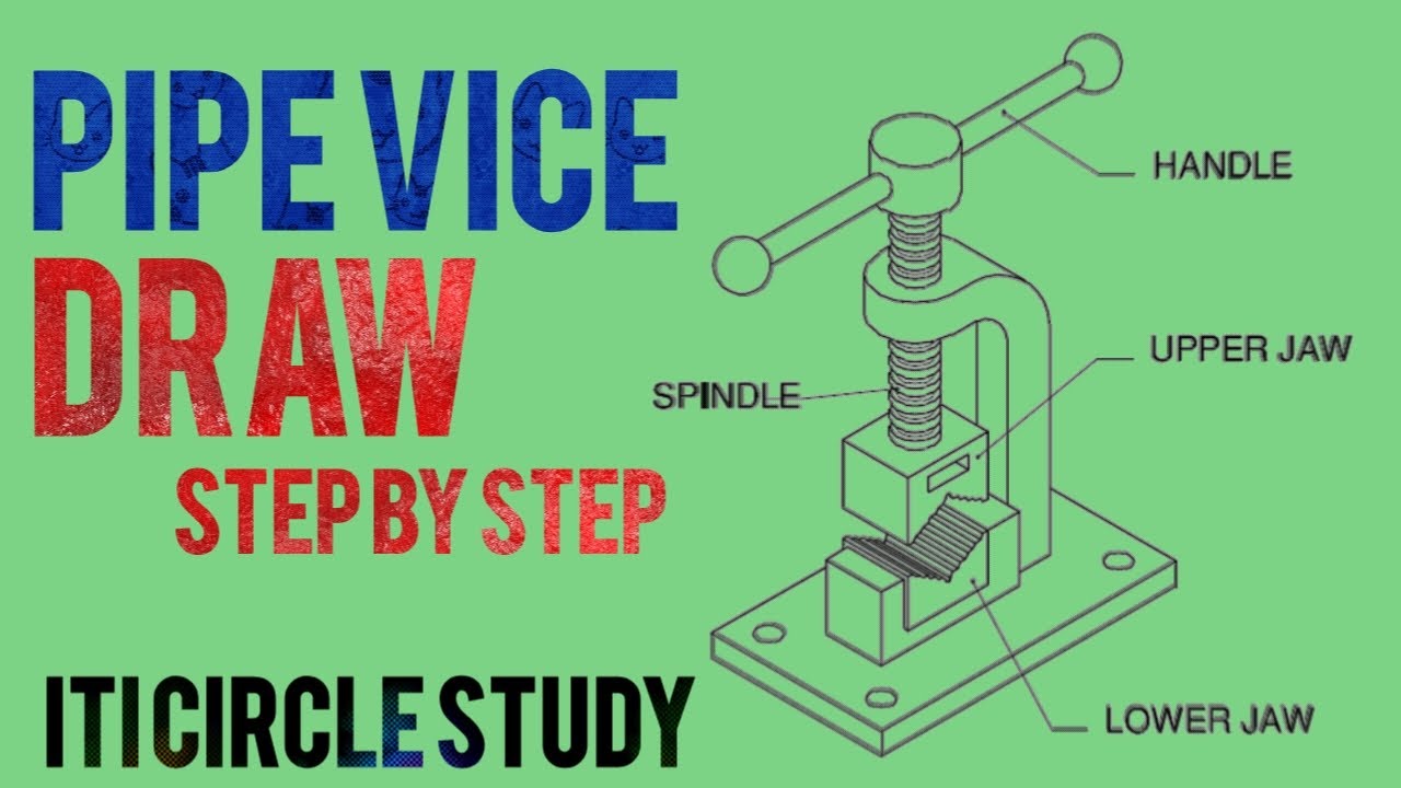 How to draw pipe vice | pipe vice drawing . Pipe vice kaise draw kare