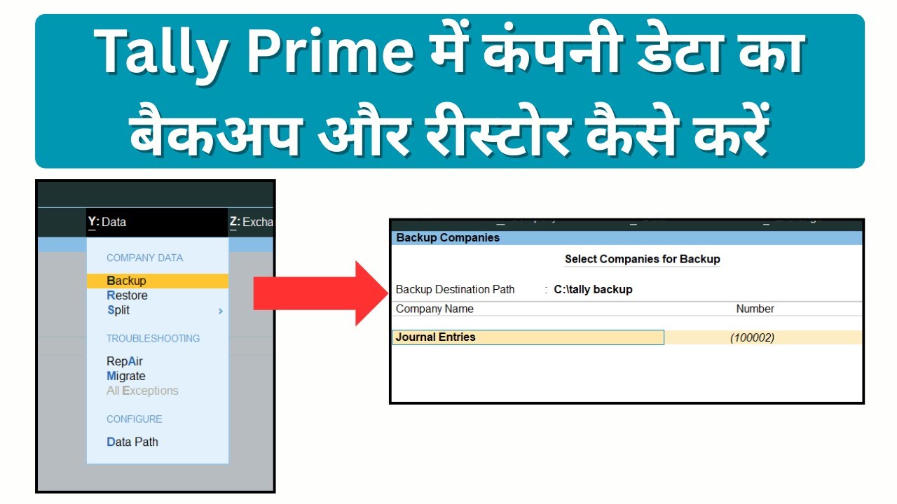 Tally Prime Data Backup and Restore in 5 Minutes | Full Tutorial with Demo | Tally Prime in Hindi