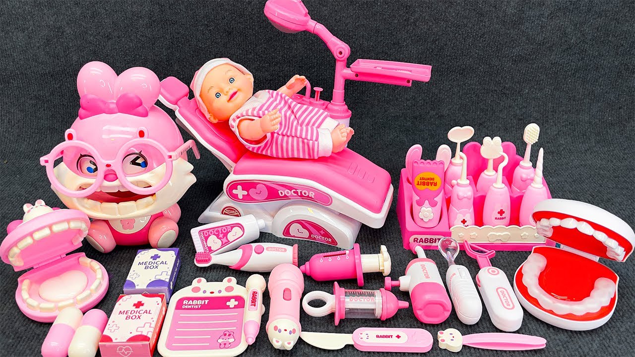 62 Minutes Satisfying with Unboxing Cute Pink Bunny Doctor Play Set, Dentist Toys Kit | Review Toys