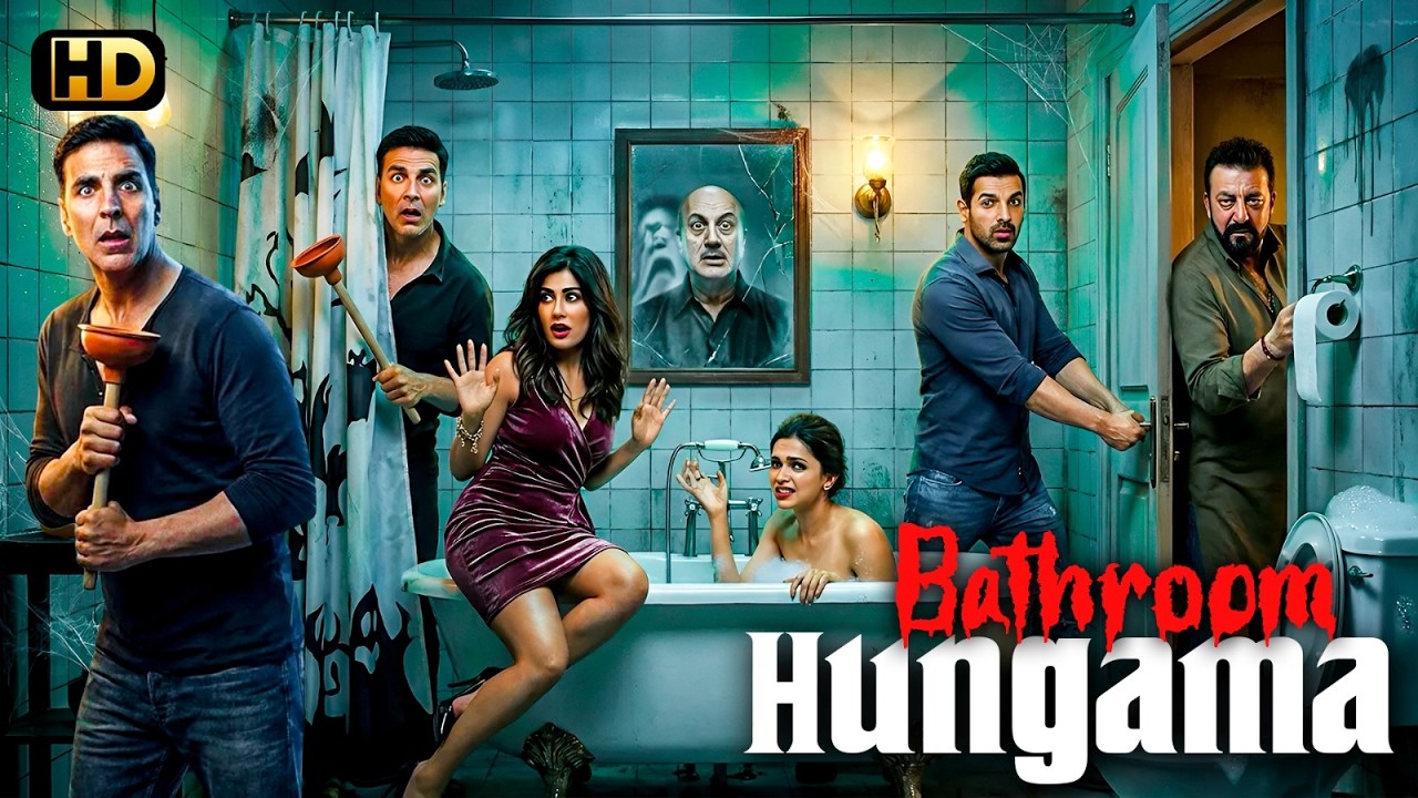 BATHROOM HUNGAMA (HD) - New Superhit Comedy Romance Bollywood Movie | Akshay Kumar, Riteish Deshmukh