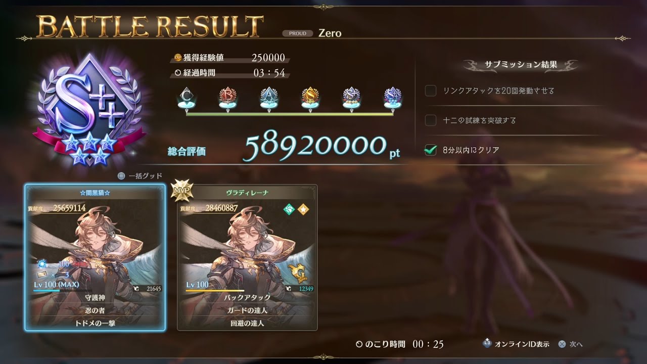 【PS版 GRANBLUE FANTASY Relink】Zero Duo サンダルフォン×2 03:54 有利属性変換無し構成