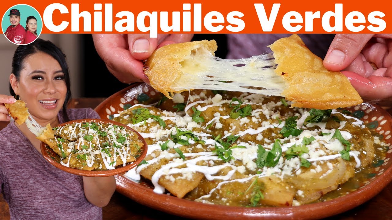 Chilaquiles Rellenos de Queso en Salsa Verde - Enserio uno de los Mejores Desayunos **
