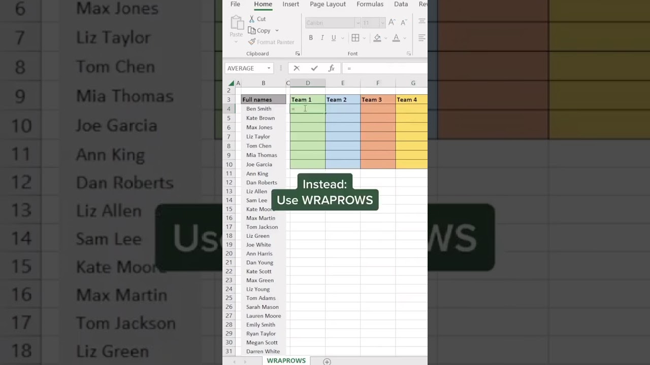 Efficient Team Division Formula in Excel: Simplifying Your Grouping Process