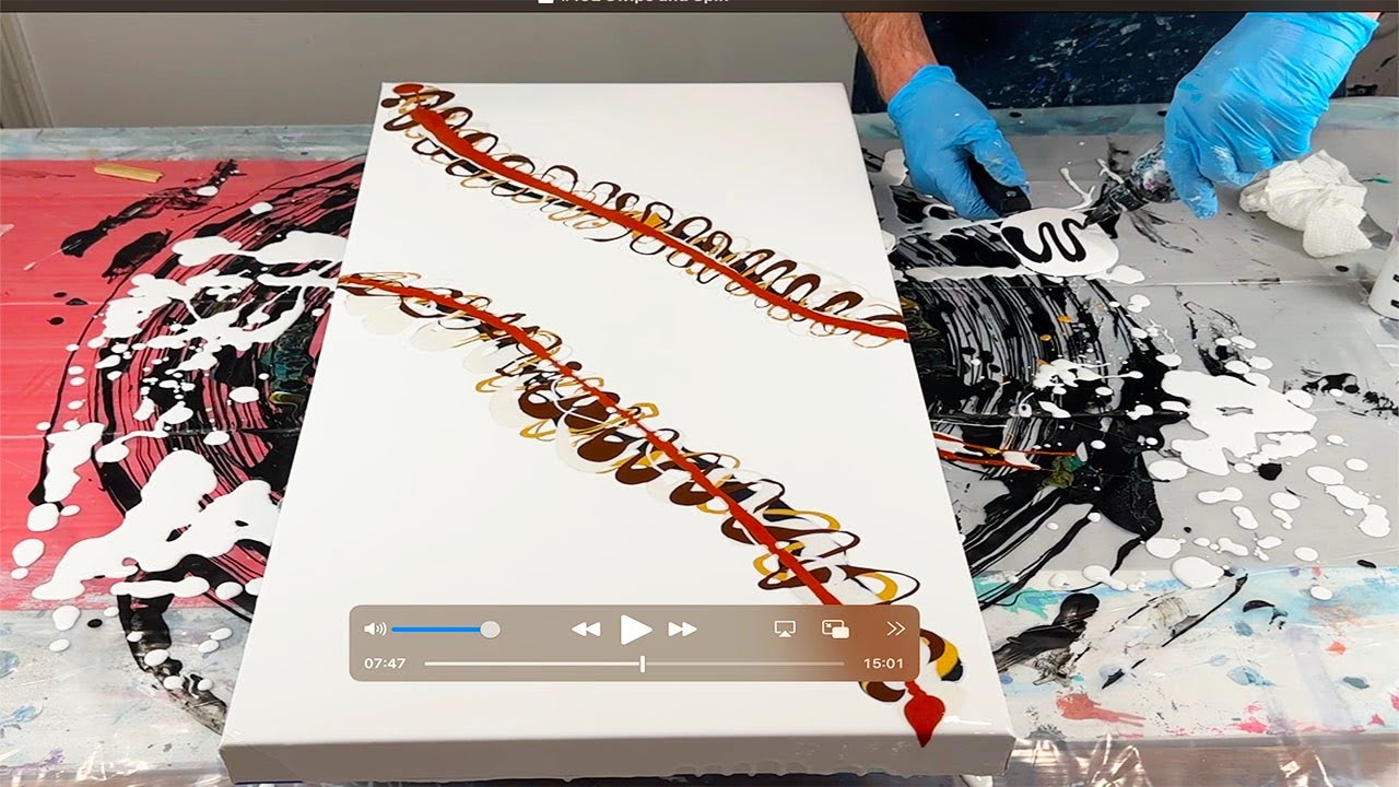 Swipe and Spin~Using Cell Activator~Negative Space~Acrylic Pouring~Fluid Art~~191