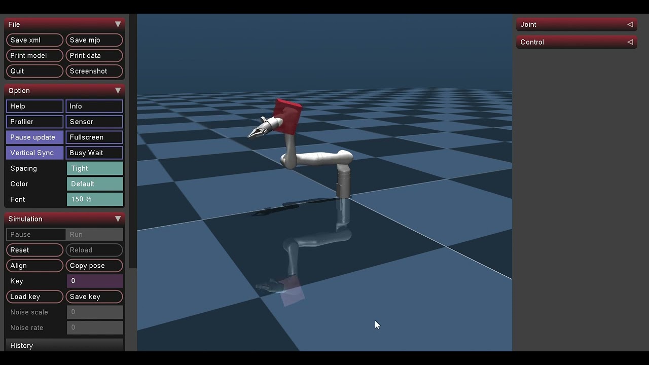 Kinova Gen3 Robot Impedance Control in Mujoco Environment